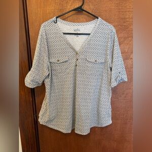 Croft & Barrow Black and White Patterned Blouse